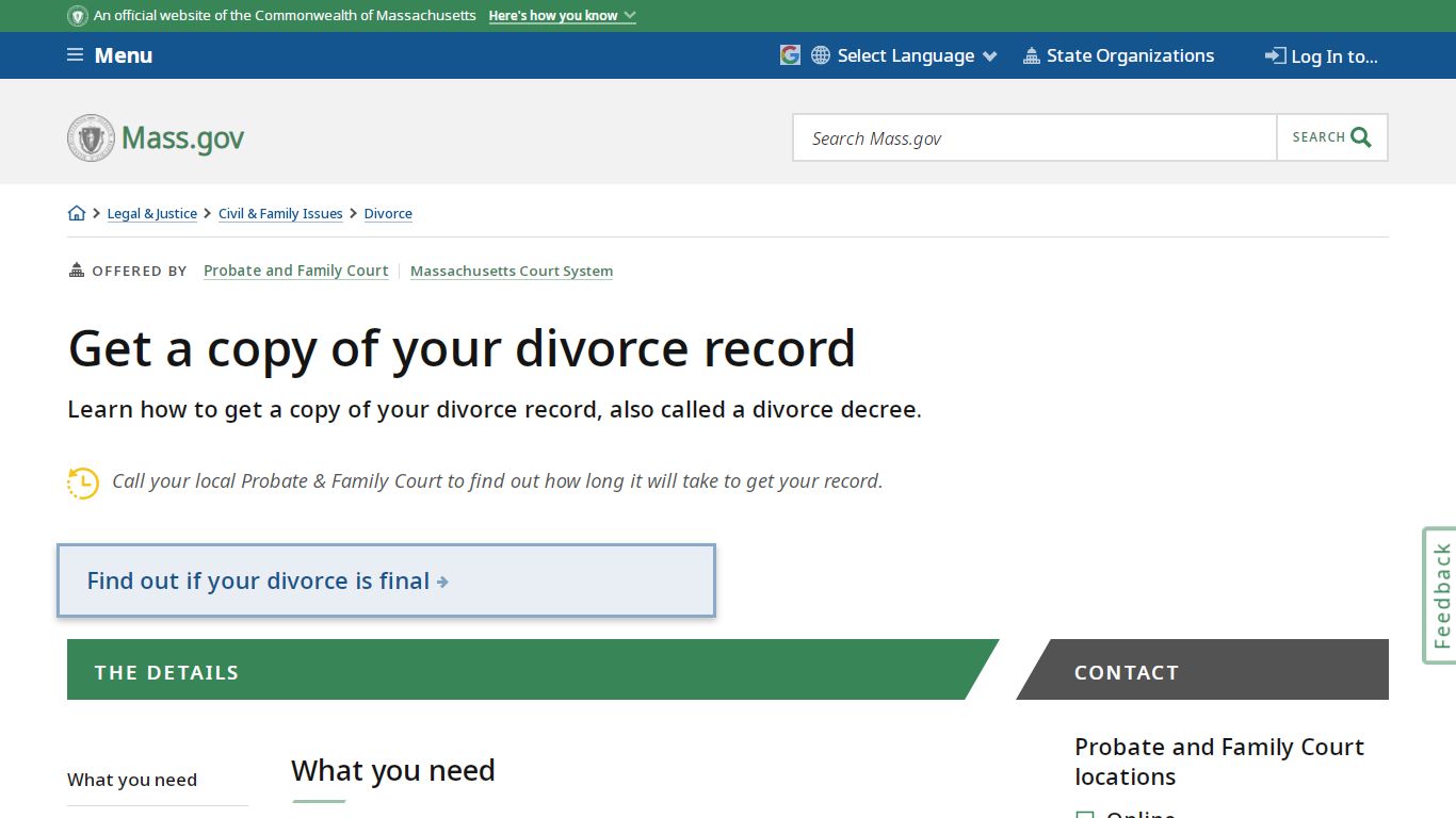 Get a copy of your divorce record | Mass.gov